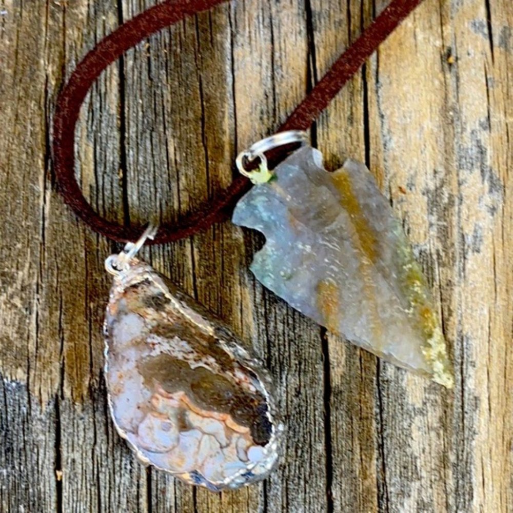 Arrowhead Druzy Geode Pendant